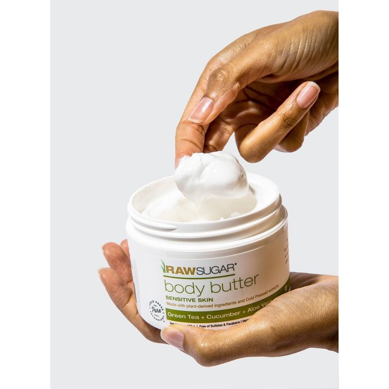 Raw Sugar Body Butter Green Tea + Cucumber + Aloe Vera - 7 oz