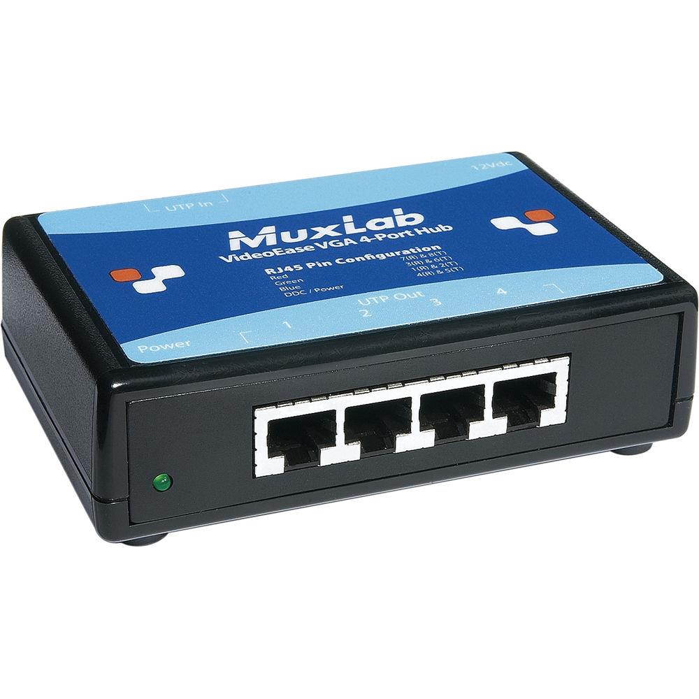 MuxLab 500151 VGA 1x4 Distribution Hub (220-240V) w/2-Yr Warranty