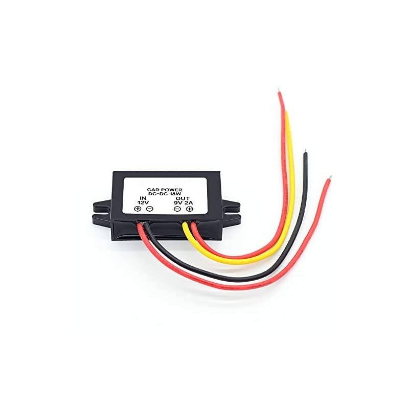 2 Pack High Efficiency DCDC Converter 12V Step Down to 9V 2A 18W Power Supply ModuleWaterproof