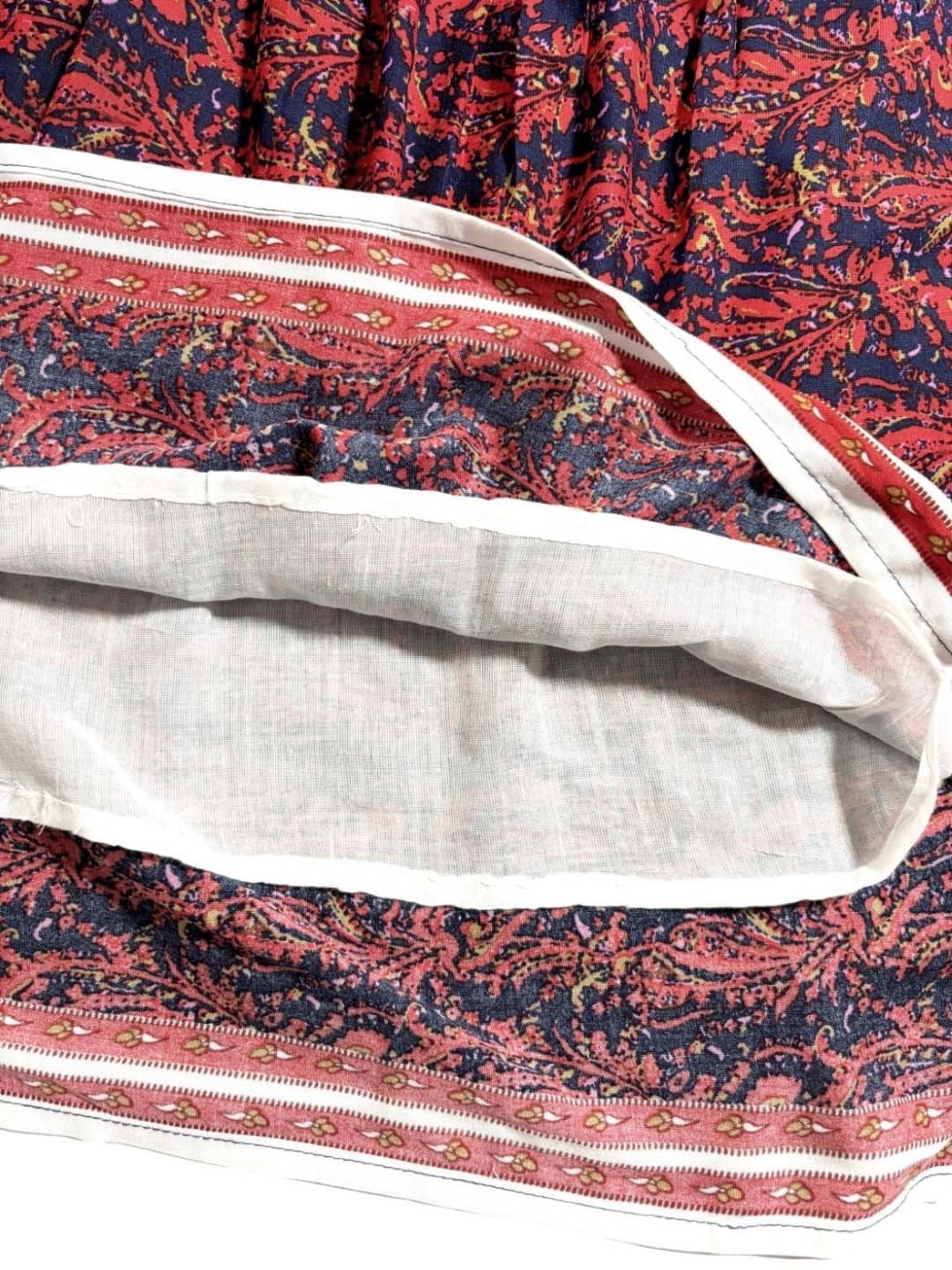 Bella Moda Kids Red & Navy Cotton Printed Full Sleeves Dress