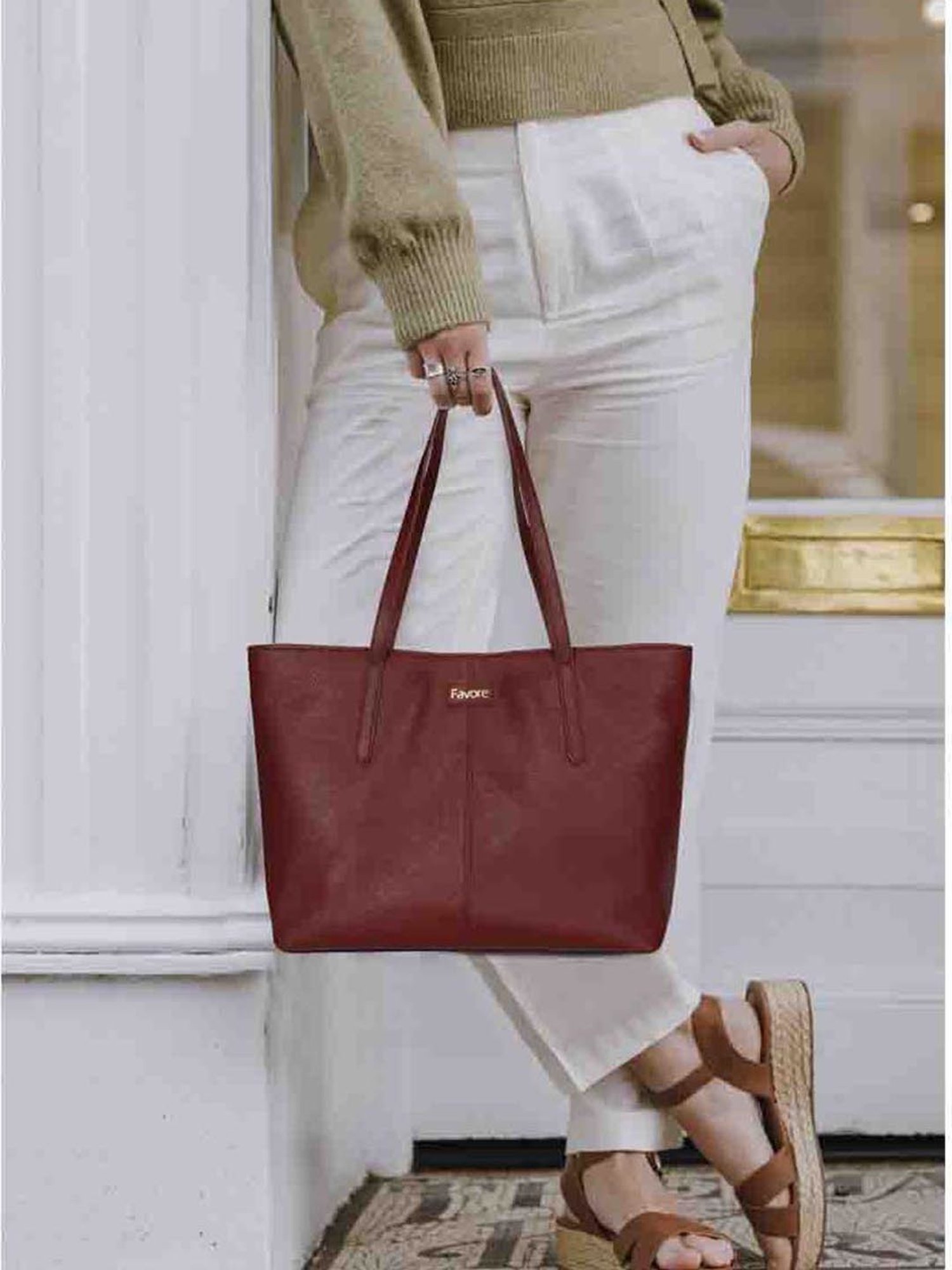 Saint G Maroon Solid Medium Shoulder Handbag