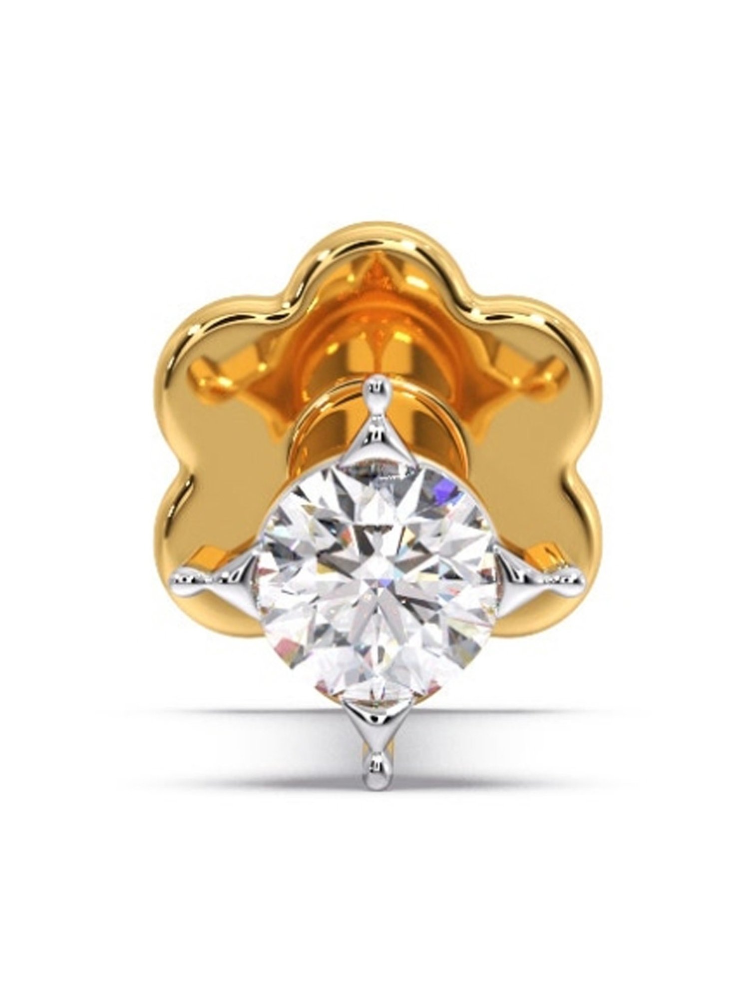 Candere by Kalyan Jewellers 18k Yellow Gold & Diamond Nosepin for Women