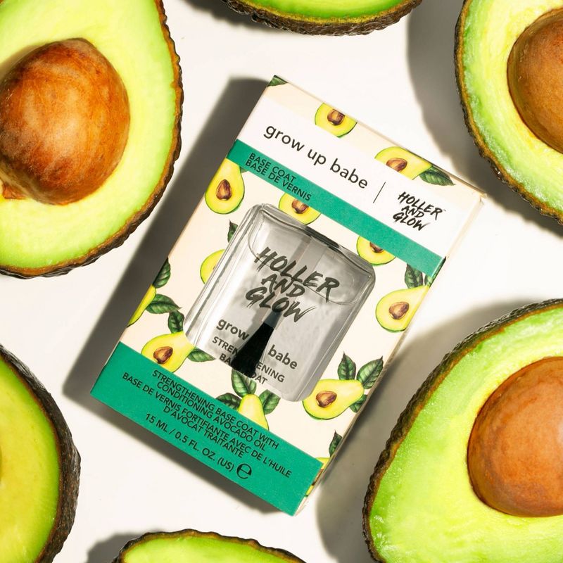 Holler and Glow Grow Up Babe Strengthening Base Coat - 0.5 fl oz