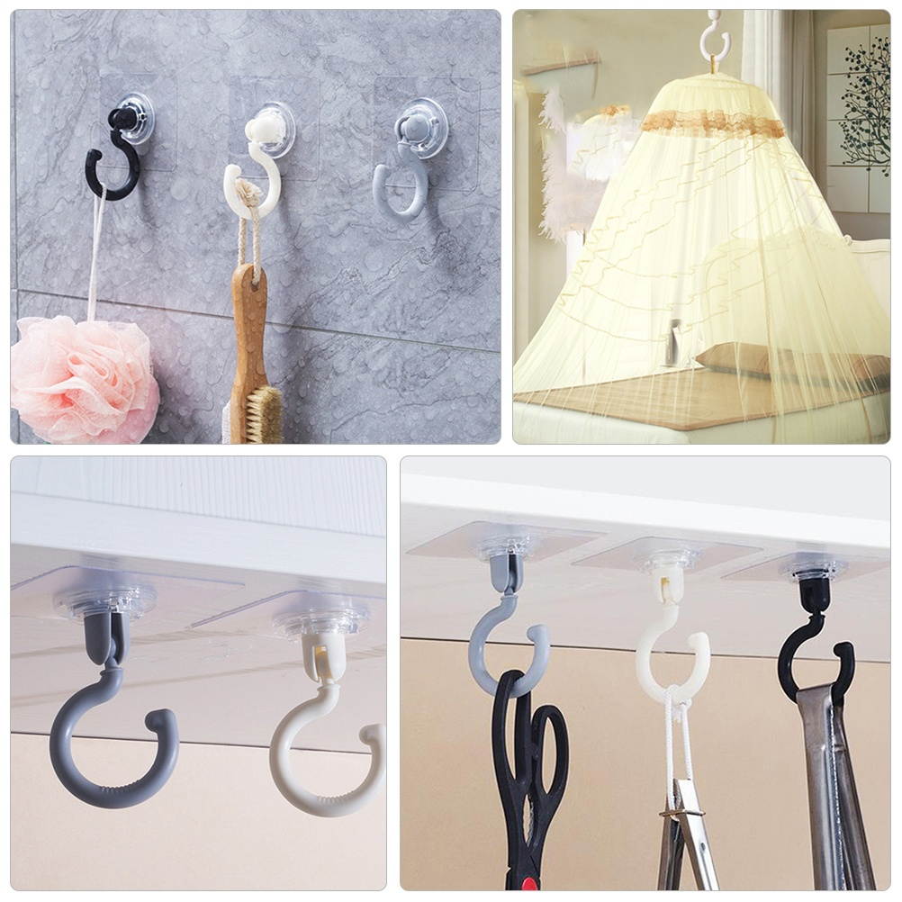 4pcs Rotatable Wall Hanger Towel Hooks Holder for Hanging Clothes for Kitchen Home