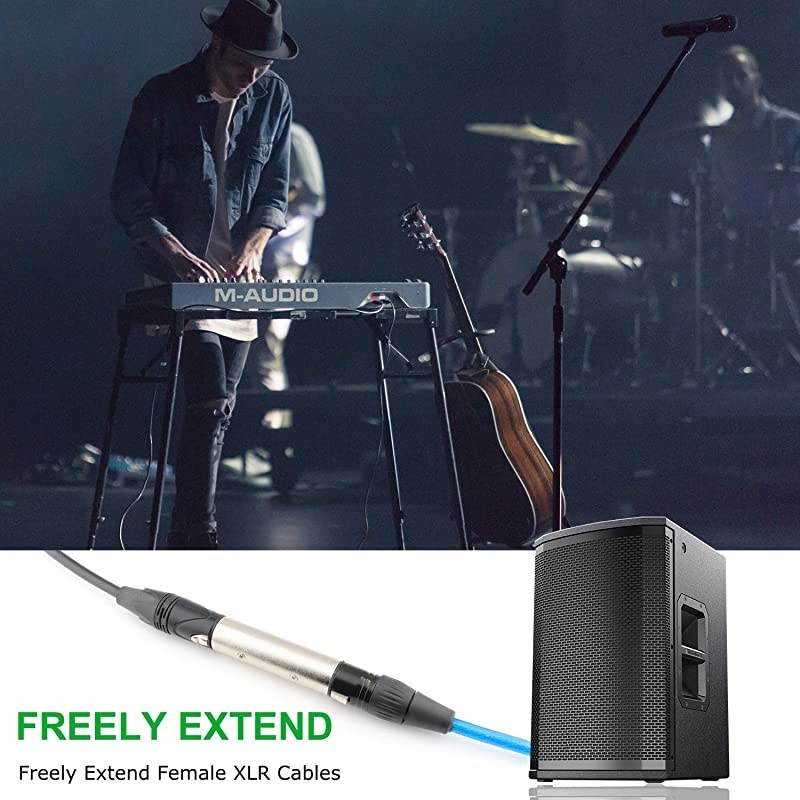 Male XLR to 1/4 inch Female Adapter,  Quarter 1/4" Inch 6.35mm Female Jack Socket to 3PIN XLR Male Heavy Duty Metal Audio Microphone Adapter, 1 Pack