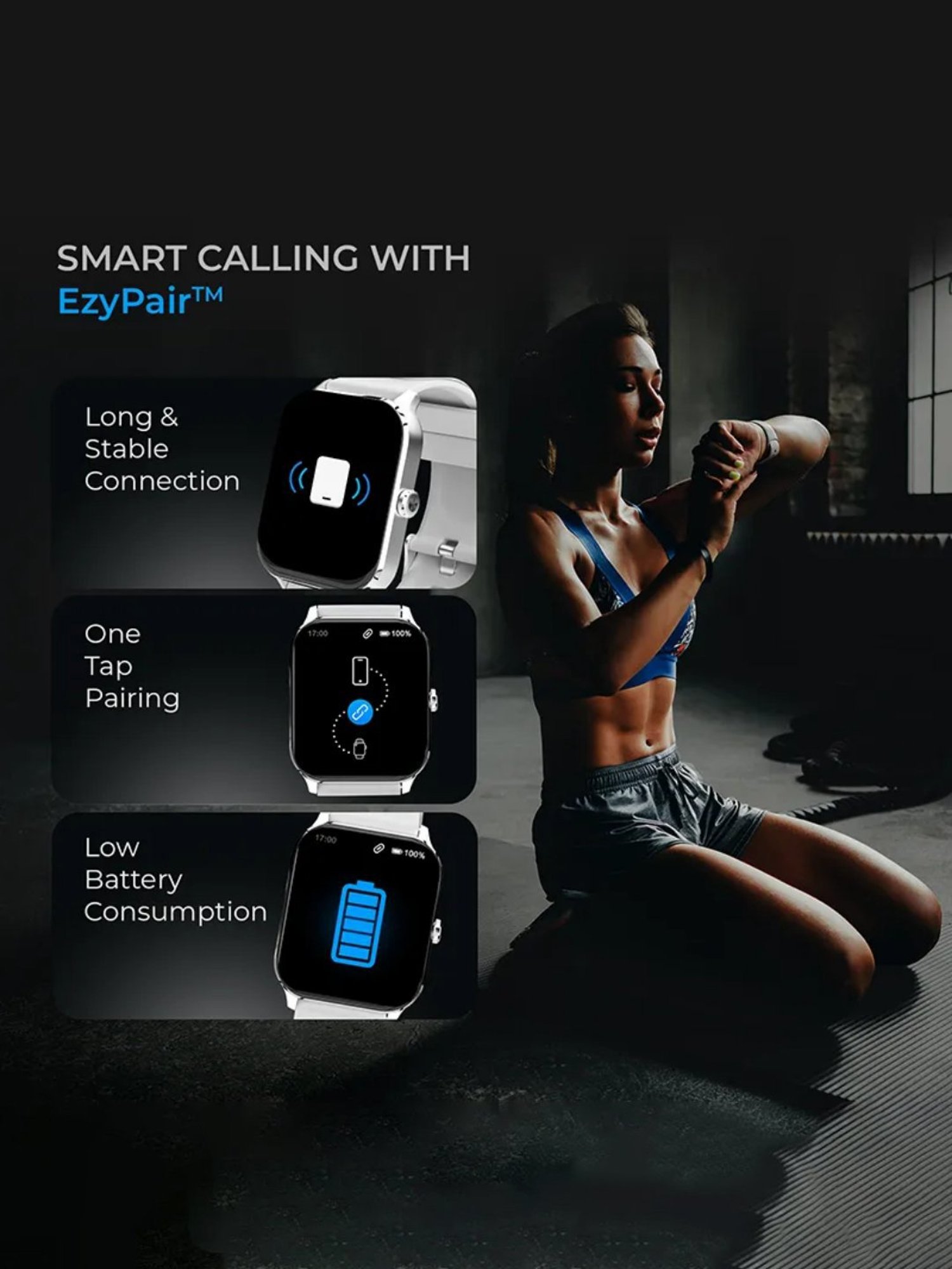 beatXP Marv 1.85 inch HD Screen Ultra Thin Bezel, BT 5.3 Calling Smartwatch (Iced Silver Strap)