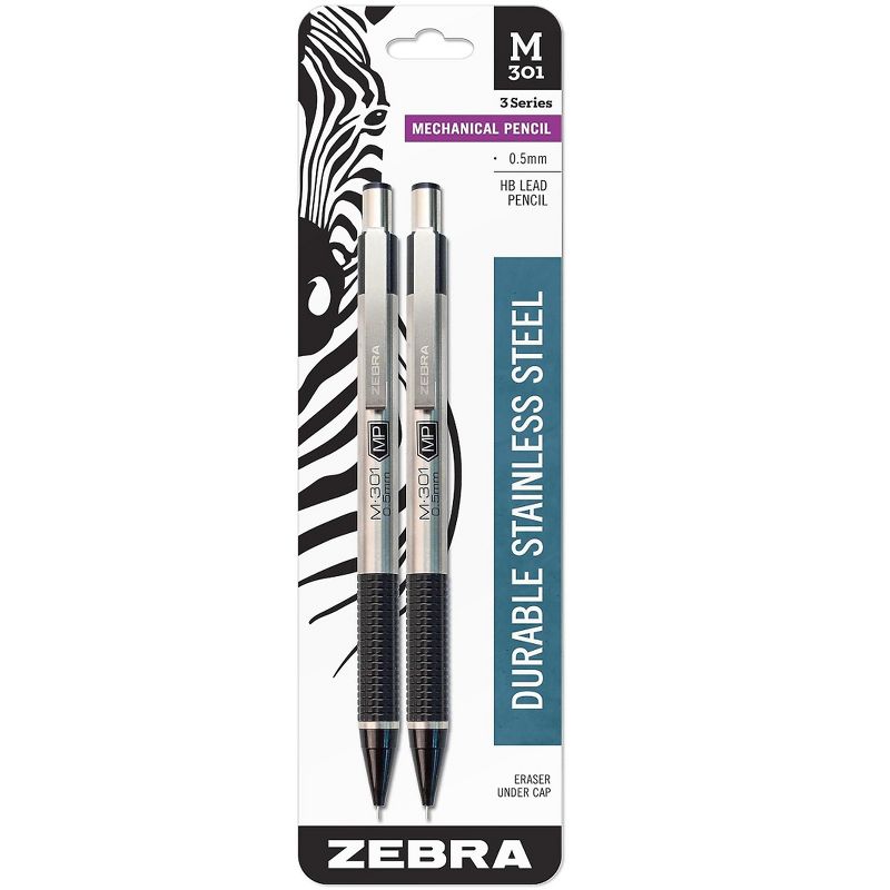 Zebra M-301 Mechanical Pencils No. 2 Medium Lead 2/Pack (54012) 399584
