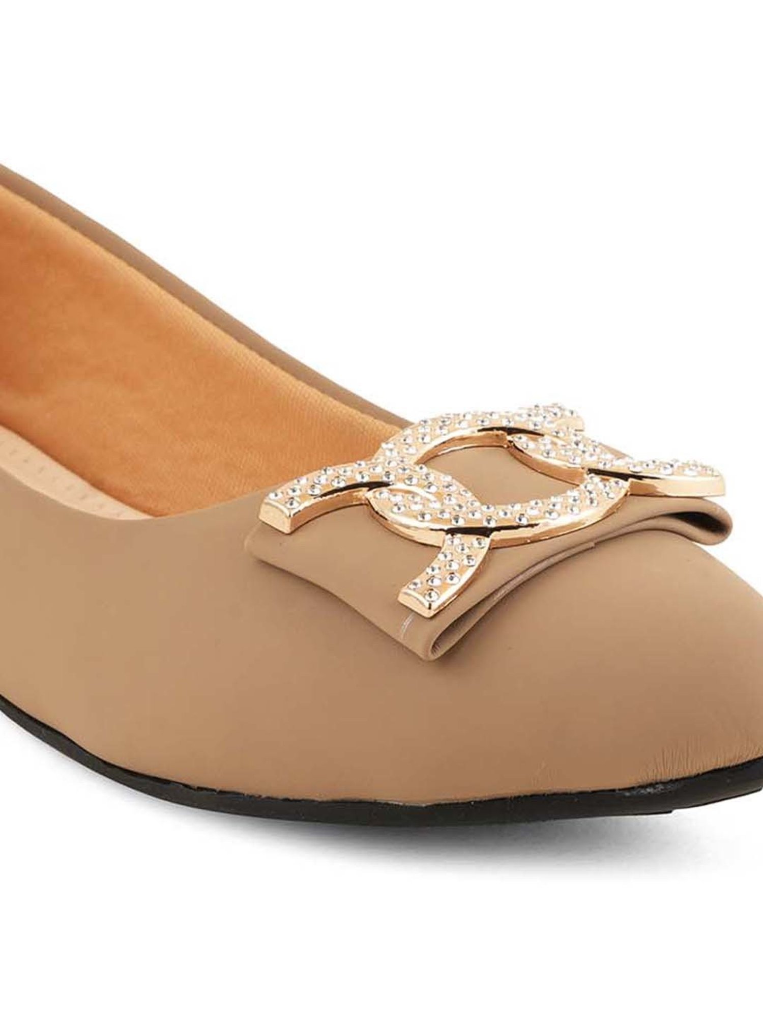 Scentra Women's Beige Flat Ballets