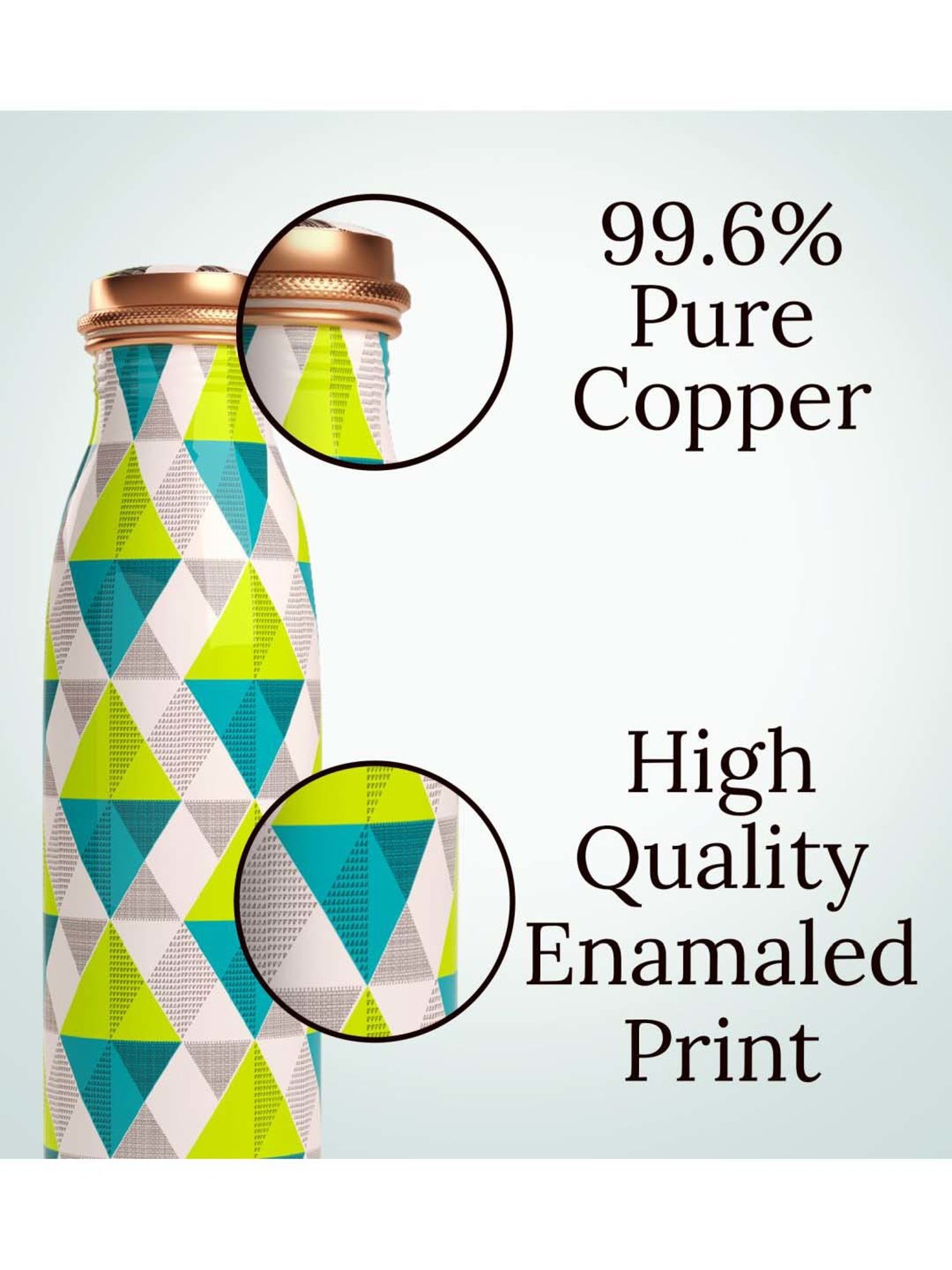 Everything Beautiful Green Copper Water Bottle - Seamless (0.95 L)