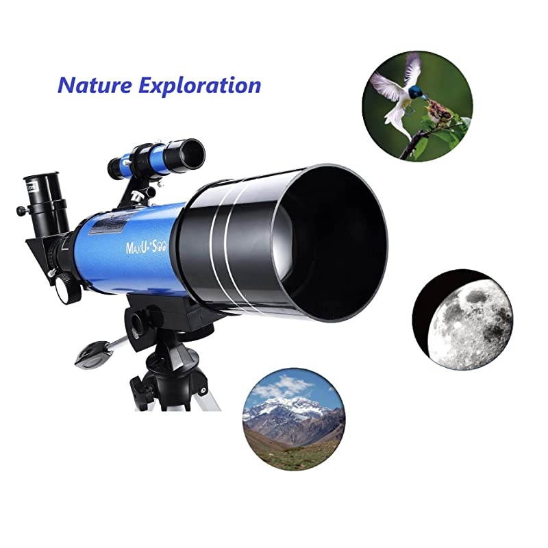 70mm Refractor Telescope with Tripod amp Finder Scope Portable Telescope for Kids amp Astronomy Beginners Travel Scope with 4 Magnification eyepieces amp Phone Adapter