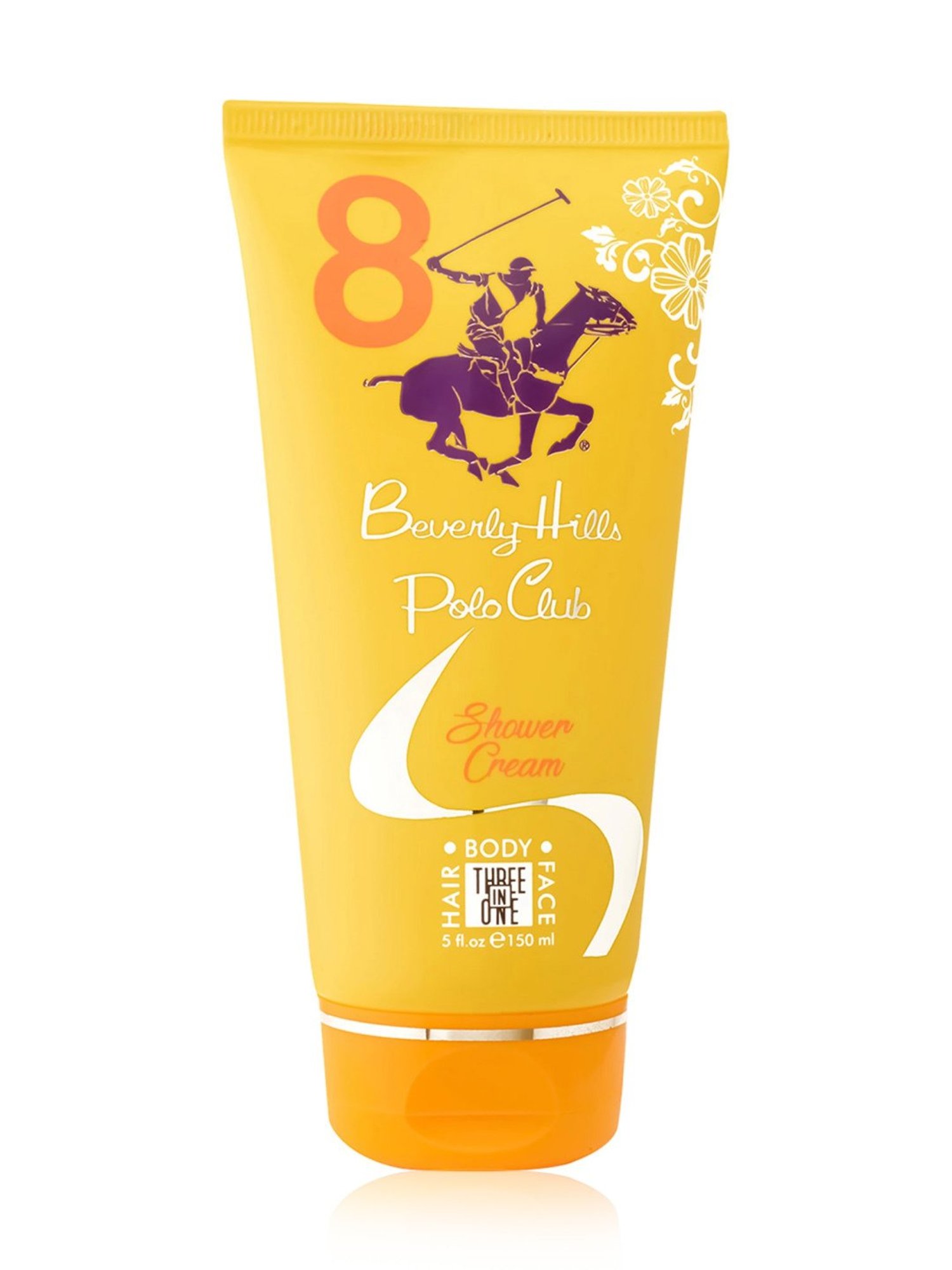 Beverly Hills Polo Club No.8 3in1 Shower Cream for Hair, Face & Body for Women - 150 ml