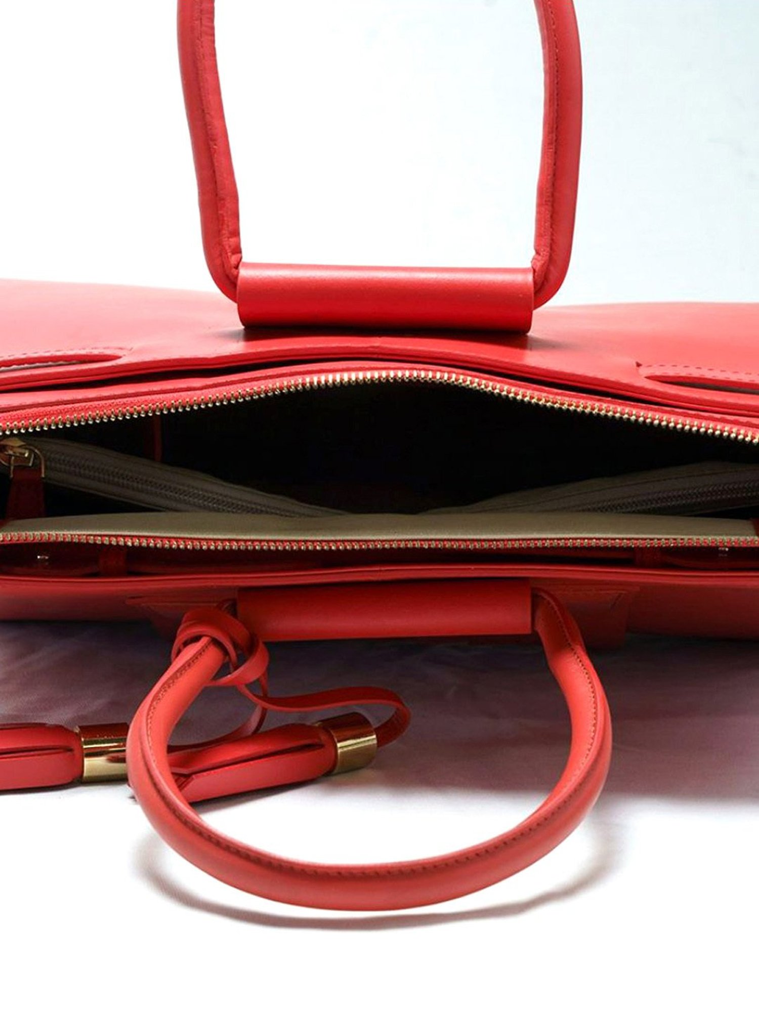 RI2K London Red Leather Large Satchel Handbag