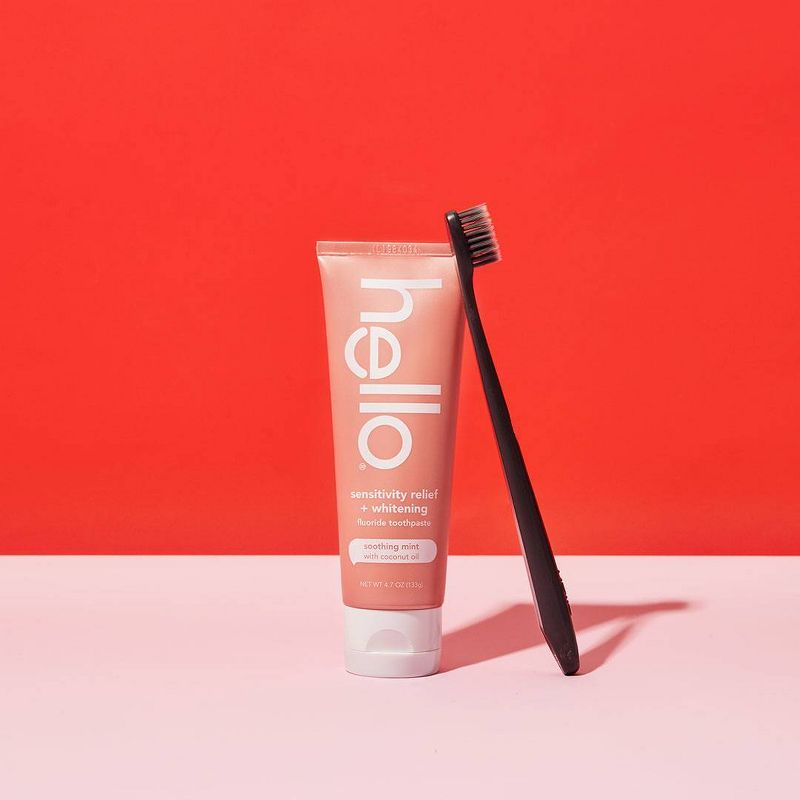 hello Sensitivity Relief + Whitening Fluoride Toothpaste - Soothing Mint Vegan & SLS Free - 4.7oz