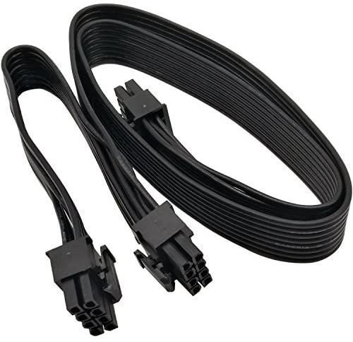 ATX CPU 8 Pin Male to Dual PCIe 2X 8 Pin (6+2) Male Power Adapter Cable for Corsair Modular Power Supply 25-inch+9-inch (63cm+23cm)