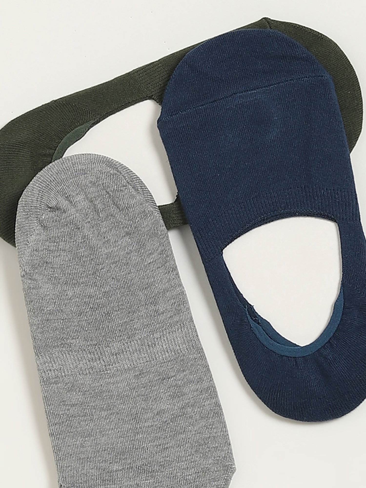 WES Lounge by Westside Multicolor Solid Invisible Socks - Pack of 3