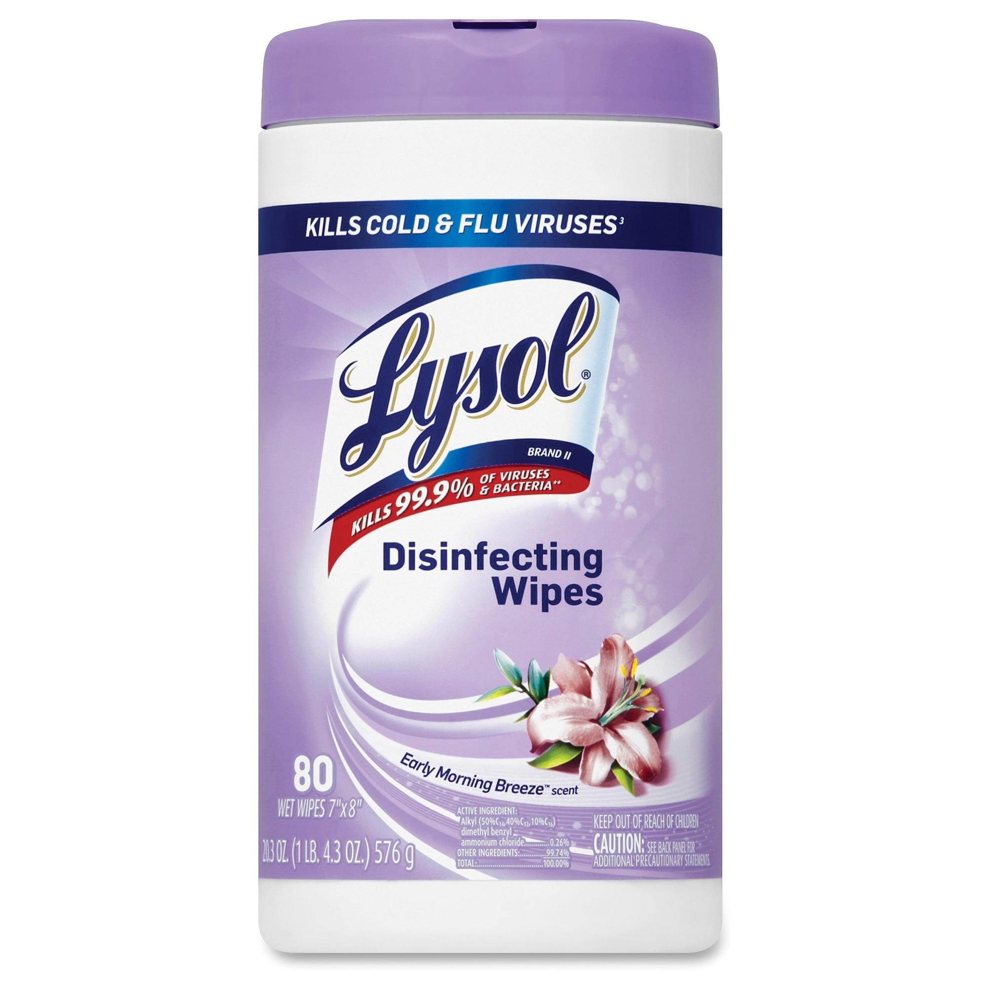 Lysol Disinfecting Wipes Early Morning Breeze 7 x 8 80/Canister 6 Canister/CT