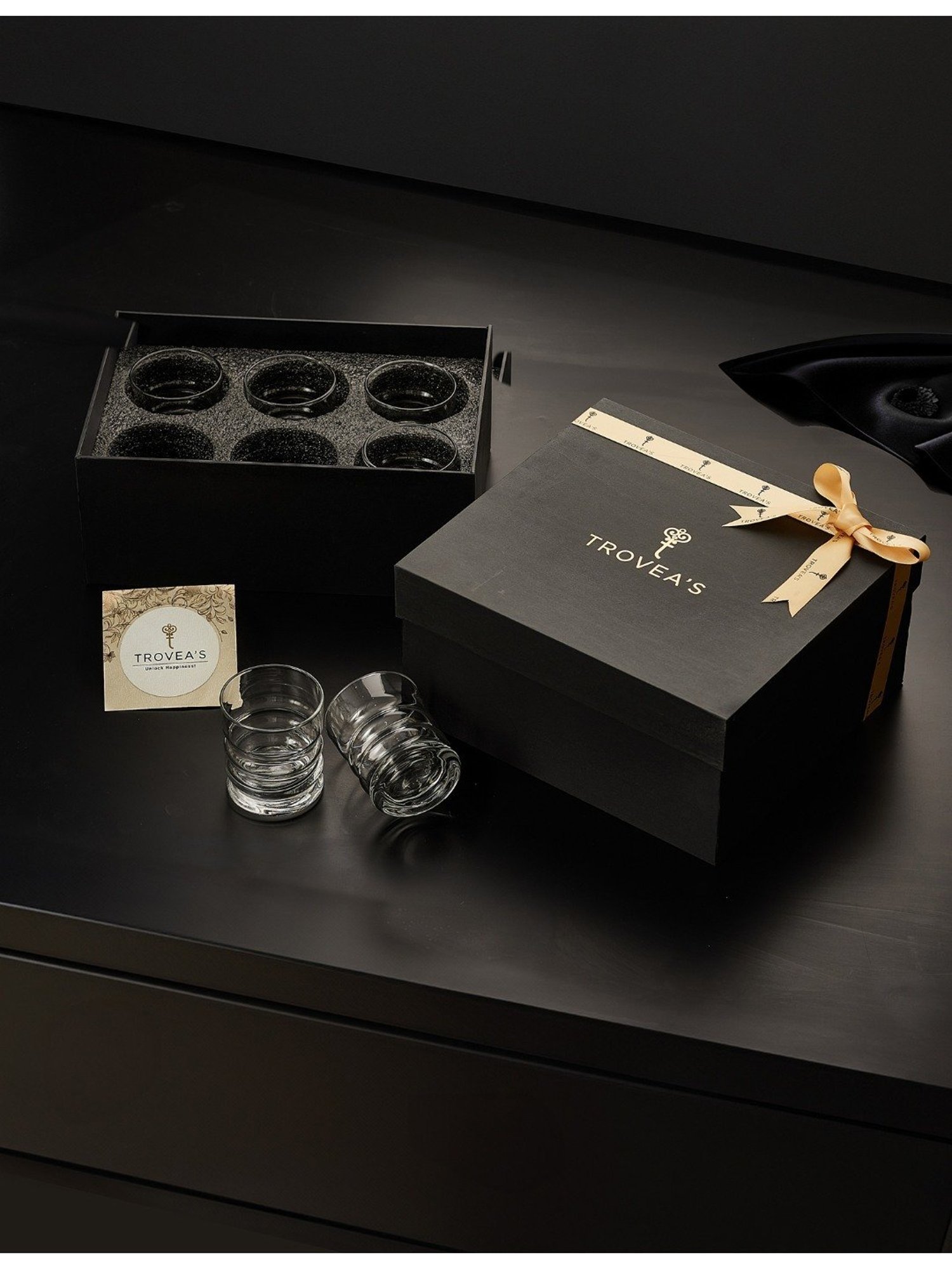 Trovea's Europe Rings of Power Transparent Glass Whiskey Glass - Set of 6