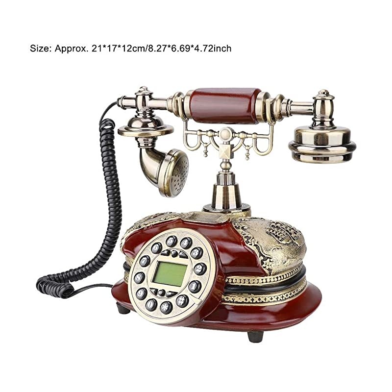 Decoration LandlineRetro Style Resin Material Landline Office Telephone Desk Phone Home Decorative TelephonesAutomatic Detection of FSK and DTMF Caller ID1 Set of Automatic IP