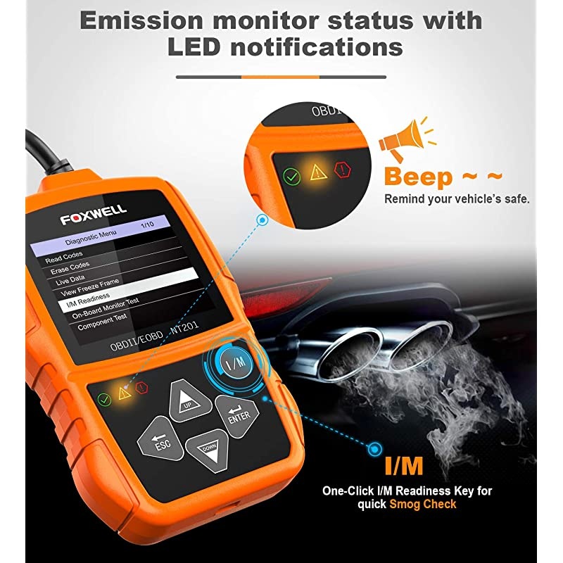 NT201 OBD2 Scanner Check Engine Light Car Code Reader OBD II Diagnostic Scan ToolNew Version