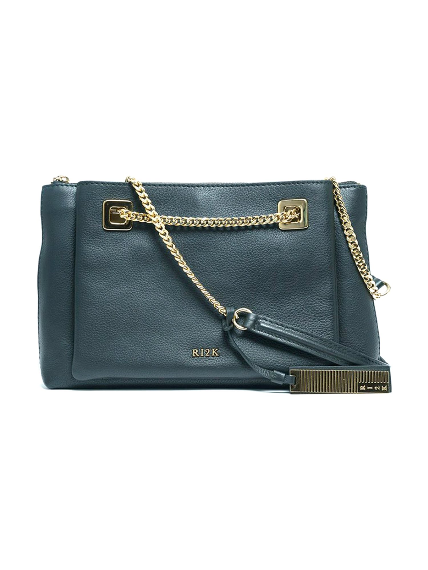 RI2K London Black Leather Small Shoulder Bag