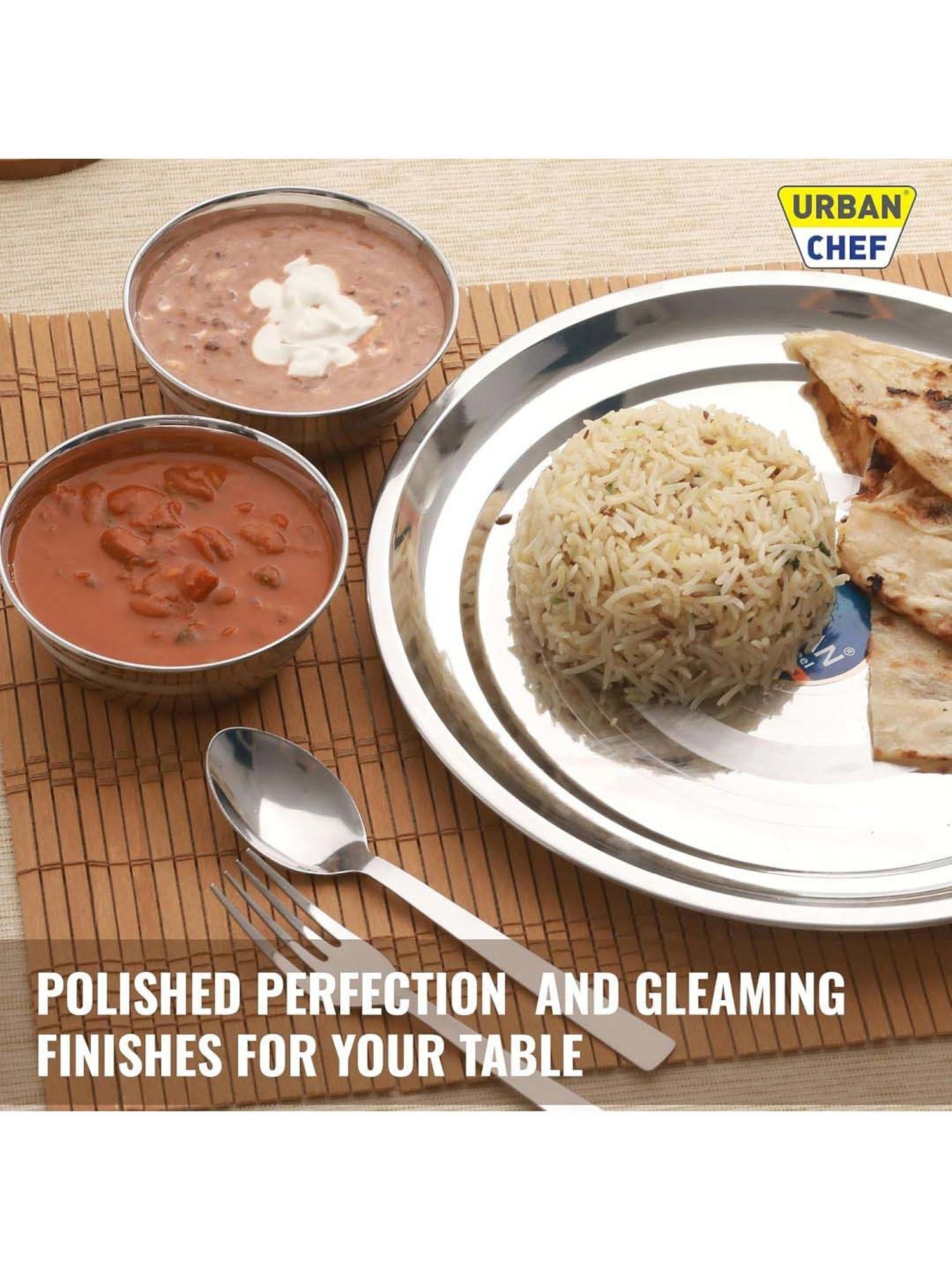 Urban Chef Silver Stainless Steel 12 Pcs Dinner Set