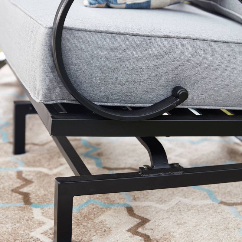 Steel Spring Patio Accent Chair Gray - Lokatse