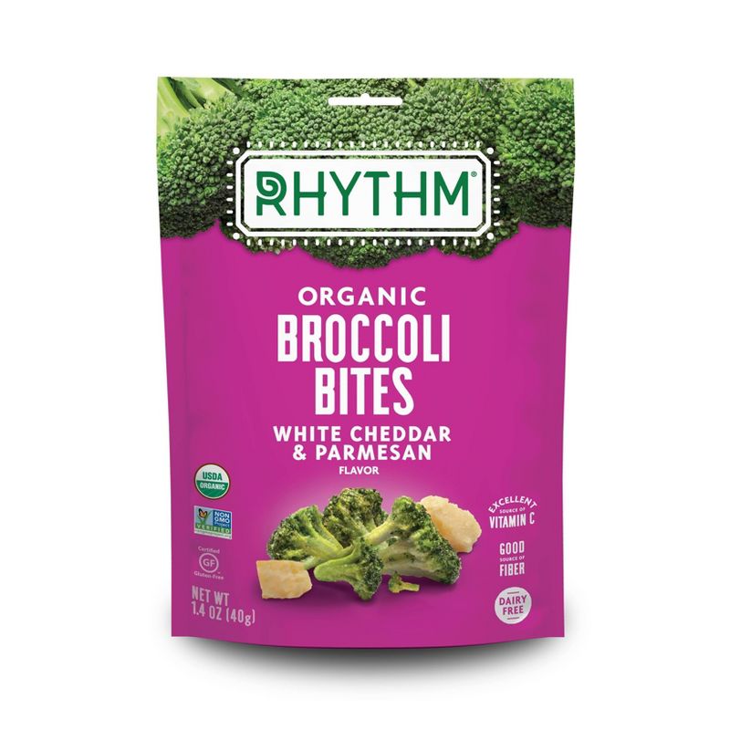 Rhythm White Cheddar & Parmesan Organic Broccoli Bites - 1.4oz
