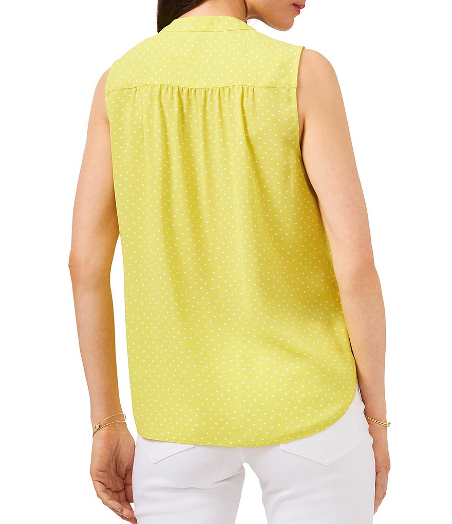 Vince Camuto Sleeveless V-Neck Dots Blouse