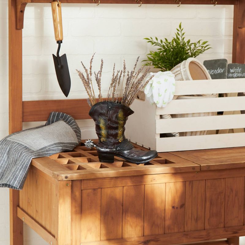 6.1" Indoor/Outdoor Polyresin Spurred Cowboy Boot Planter - Zings & Thingz