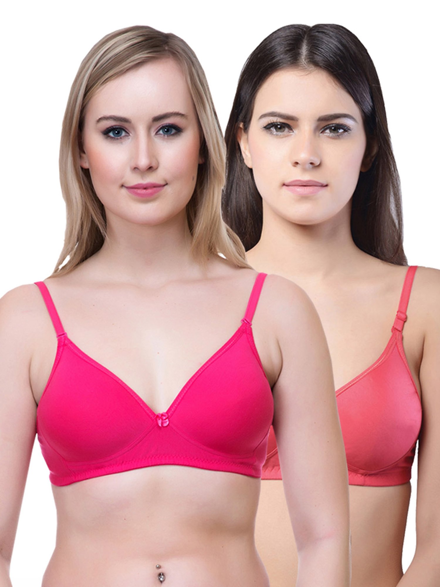 Lady Lyka Multicolor Non Wired Padded T-Shirt Bra (Pack Of 2)