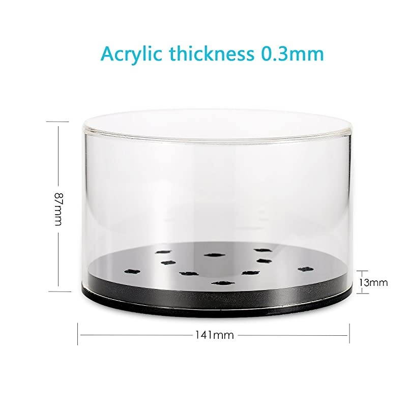 Headshell Cartridge Keeper Phono Shell Case Acrylic Box Turntable Record Player Stylus Holder (Round)