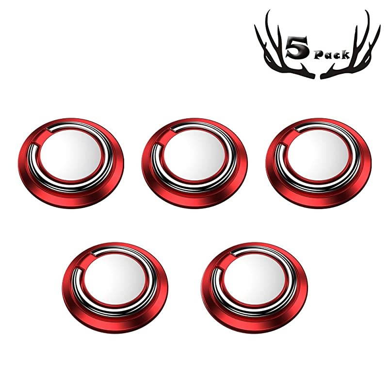 Pack Finger Ring Stand Phone Ring Holder Universal Phone Ring Stand Cell Phone Finger Stand Fit Well with Magnetic Phone Mount Holder 360&deg; Rotation Compatible with Almost All Phones Red