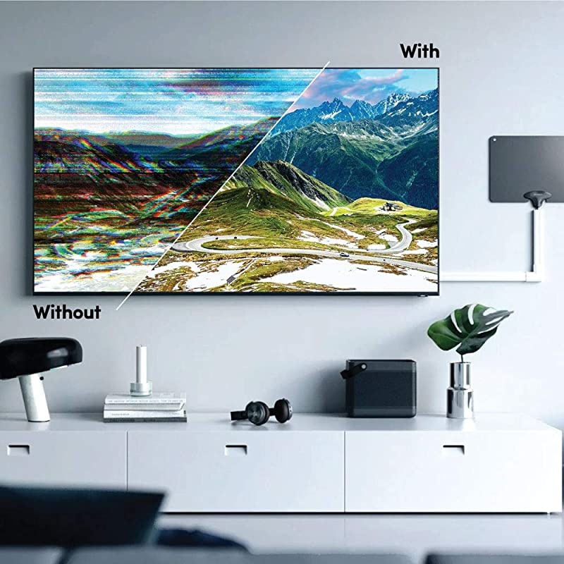 Filter for TV Antenna - HDTV Antennas Signal Purifier - Filters 4G Signal for a Clear Digital HD TV Antenna Channels - Reduces Interference from Cell Towers - Frequency Range 5-695Mhz