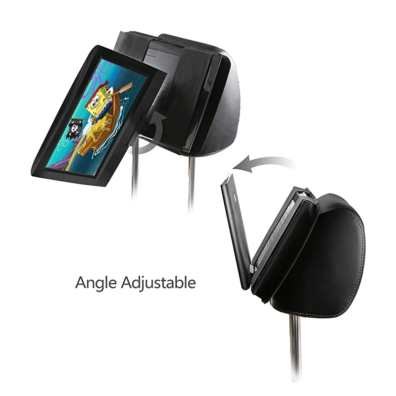 Portable DVD Player headrest Mount for Swivel and flip Style Portable DVD Player from 7 to 11 inch - Black