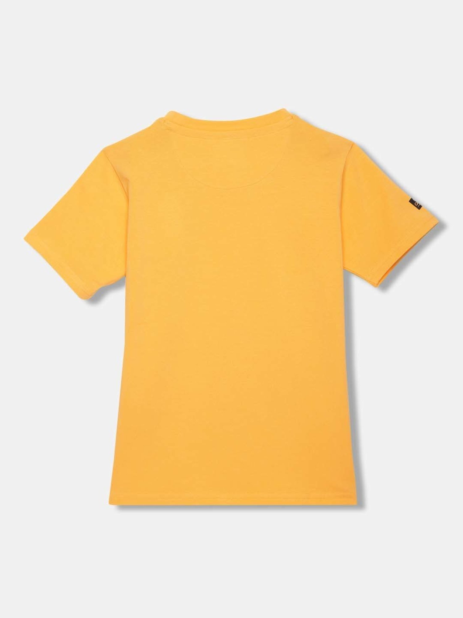 Blue Giraffe Kids Yellow Cotton Logo T-Shirt