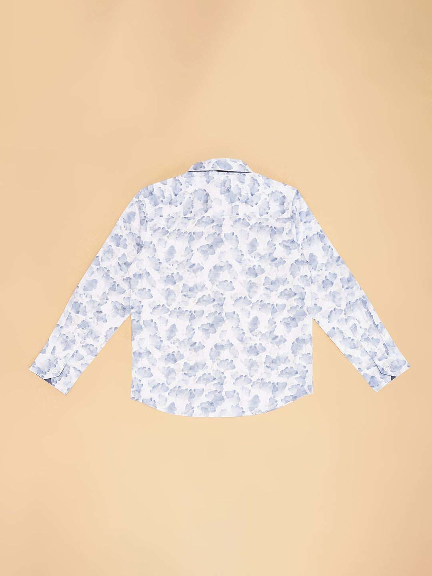 Pantaloons Baby Kids Bright White Cotton Printed Full Sleeves Shirt