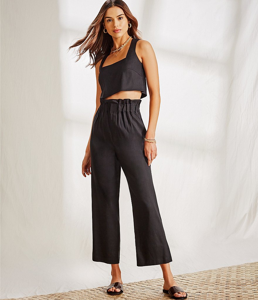 Gianni Bini Anna Woven Crop Tank