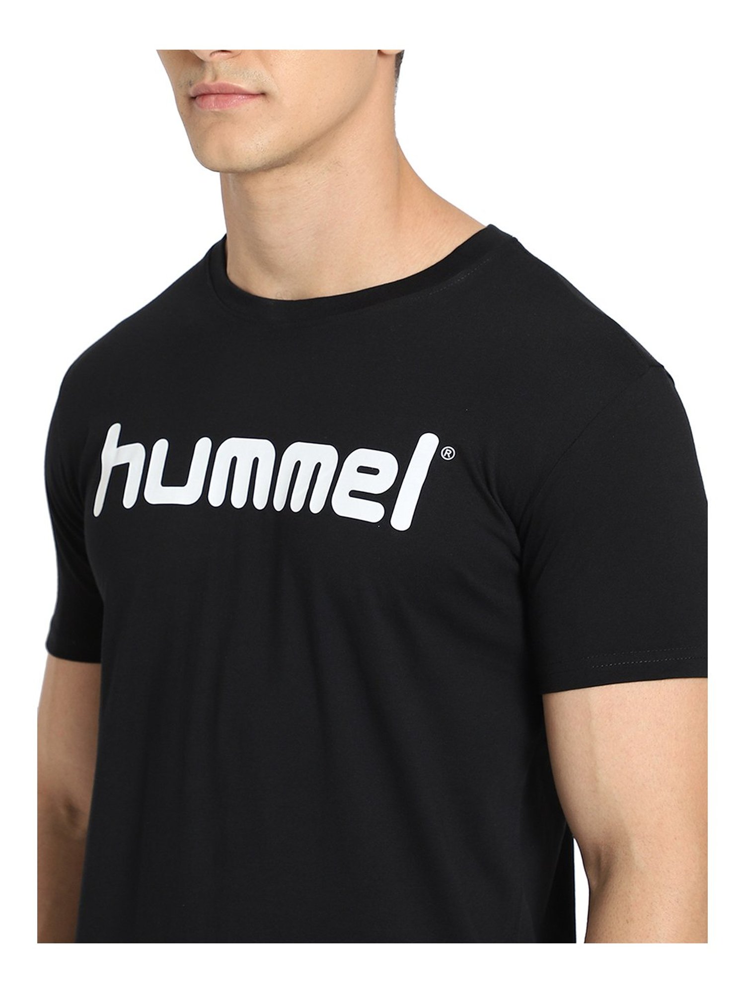Hummel Black Cotton Crew T-Shirt