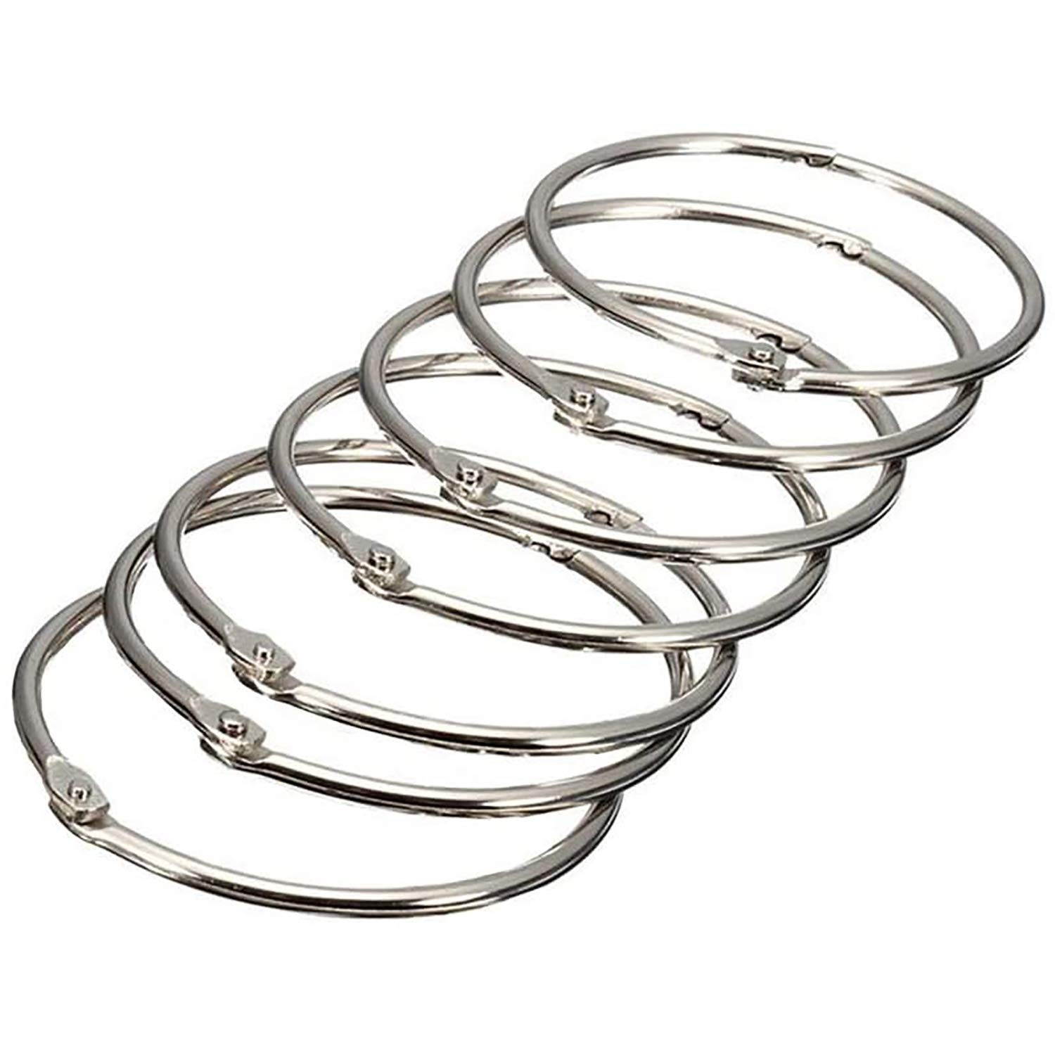 RilexAwhile Loose Leaf Binder Rings 3.5 inch Silver Tone Nickel Plated (7 Pcs)