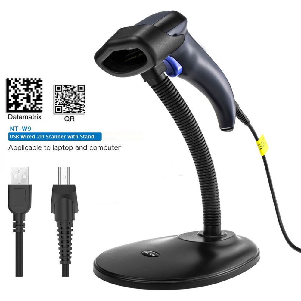Plugadget Wired 2D Barcode Scanner Handheld 2D Bar Code Reader