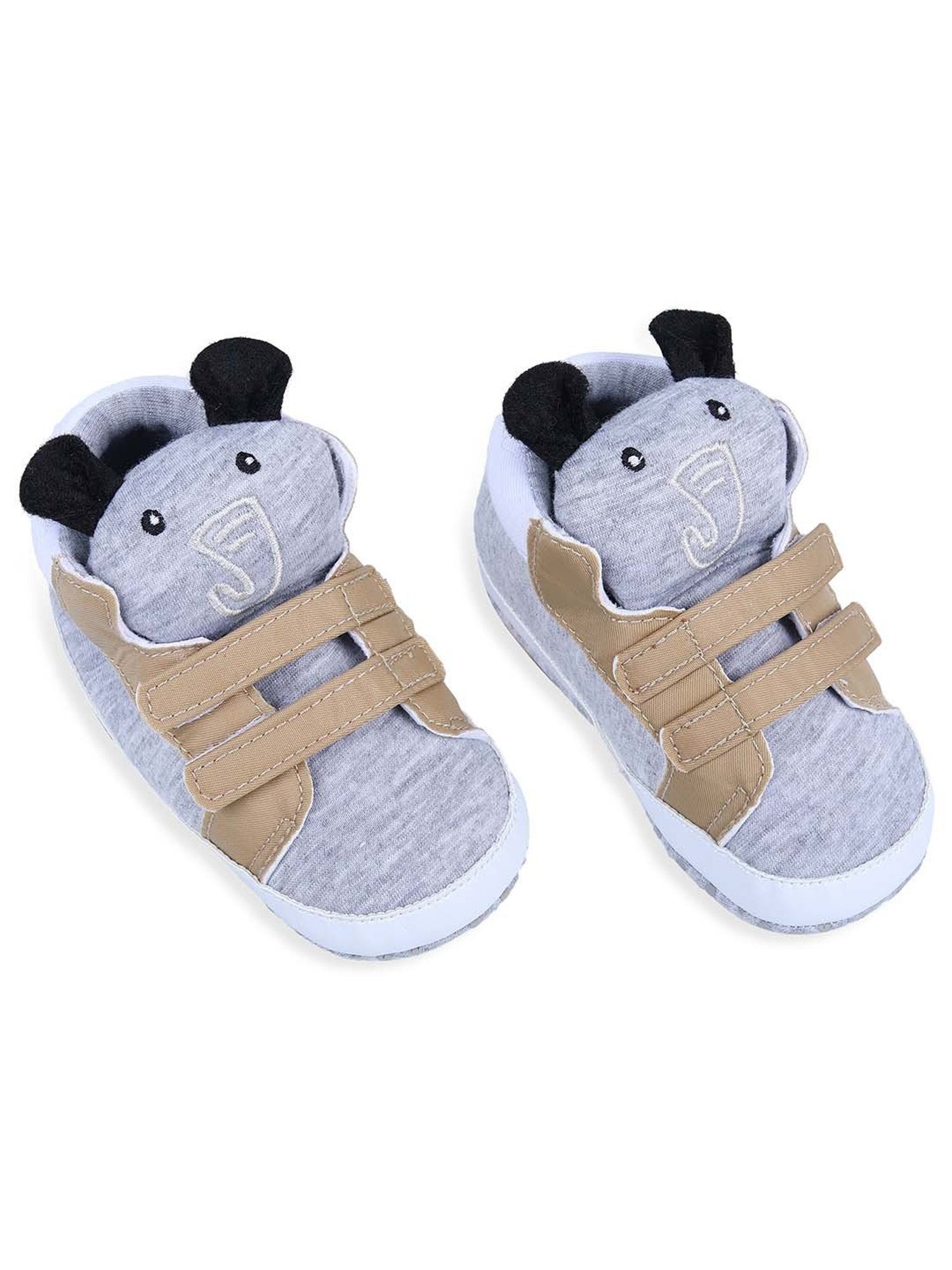 Baby Moo Kids Grey & Brown Casual Booties