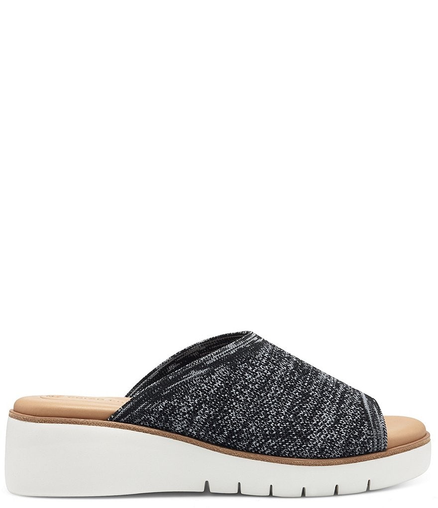 CC Corso Como Ditya Two-Tone Knit Slide Wedge Sandals