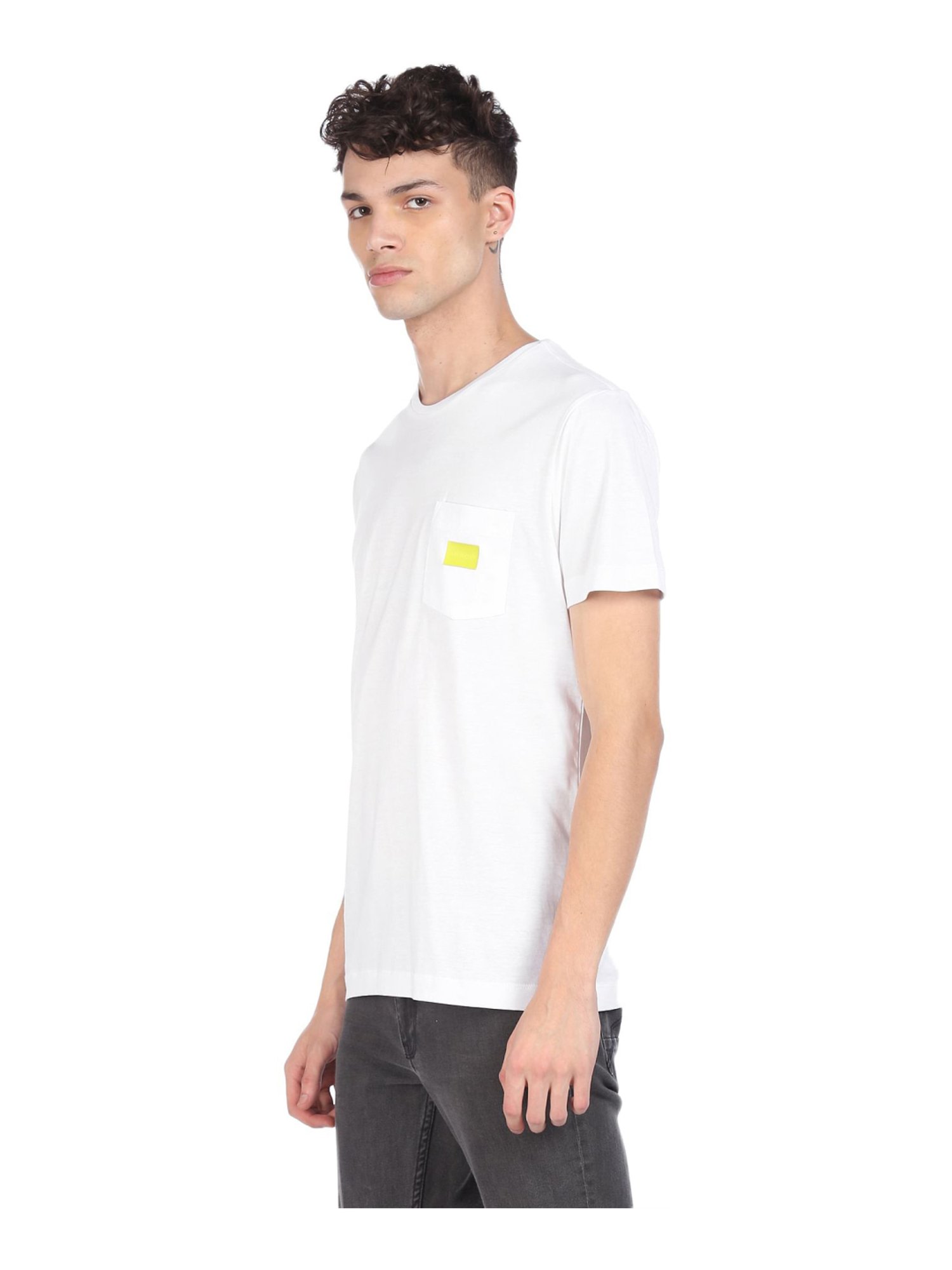 Arrow White Cotton Regular Fit T-Shirt