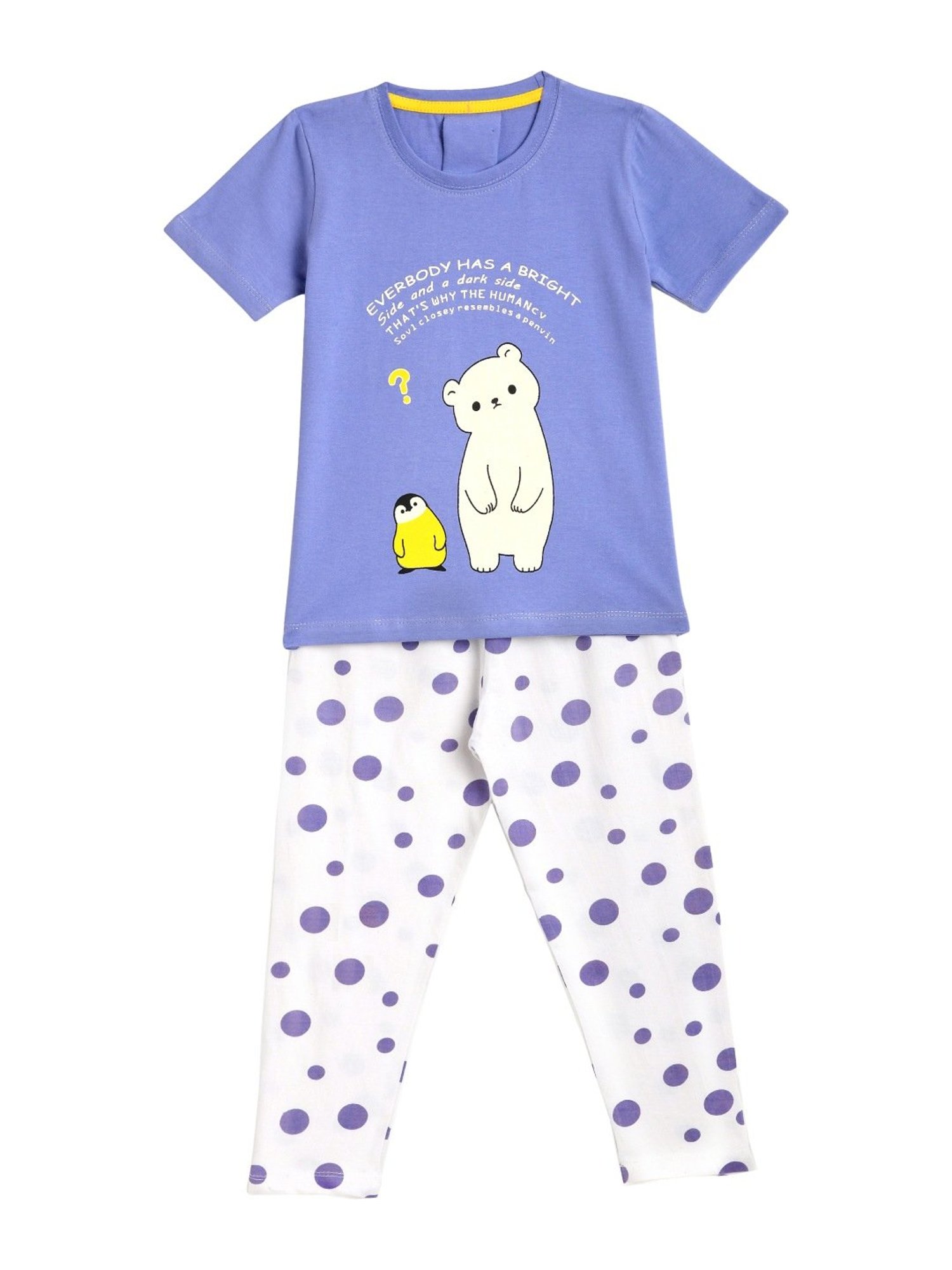 Kids Craft Purple Cotton Printed T-Shirt & Pants