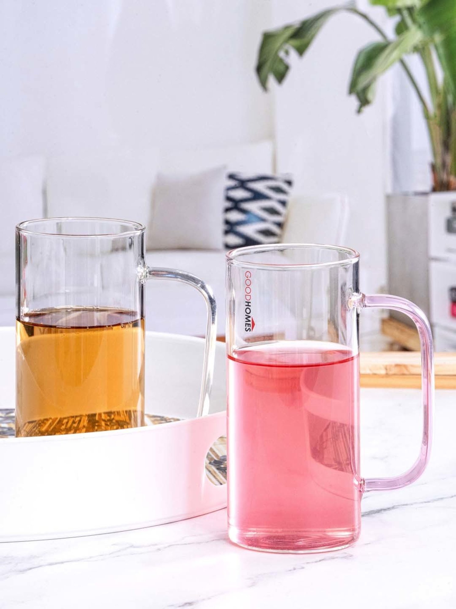 Melbify Roll Sip Transparent Cocktail Glass with straw 250ml - Set of 2