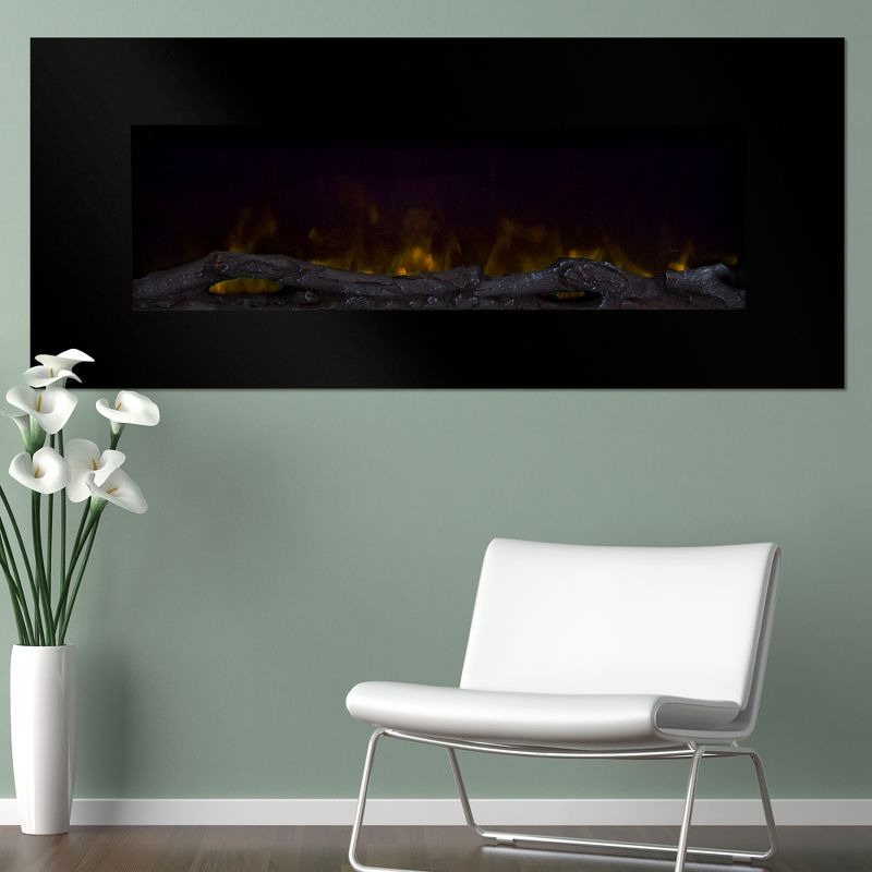 Northwest 50" Color Changing Led Electric Fireplace With Remote Black