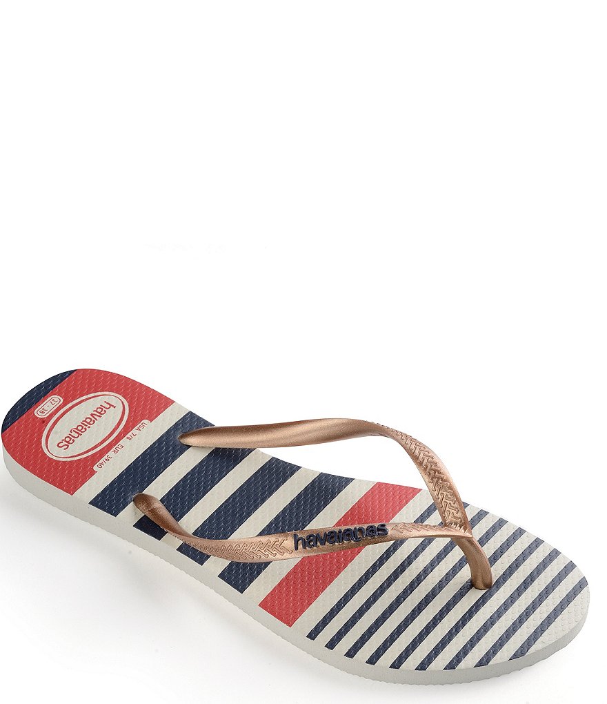 Havaianas Women's Slim Nautical Striped Flip Flops