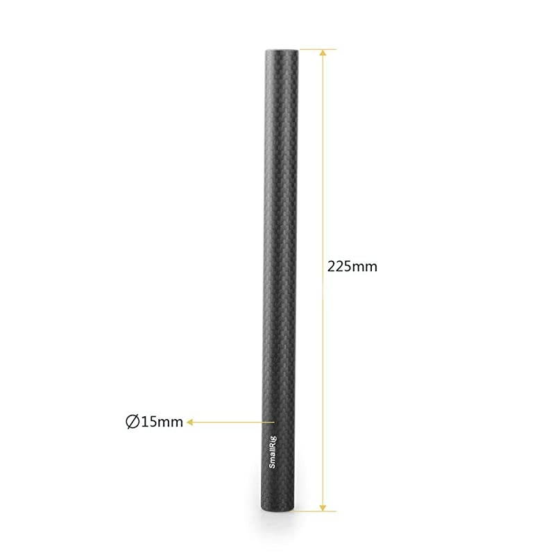 15mm Carbon Fiber Rods (9 Inch) for 15mm Rod Rail Support System, LCD Mount, Shoulder Pad, Lens Support, 15mm Follow Focus - 1690