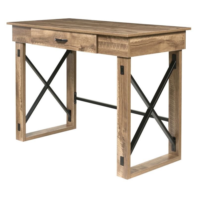 Martin Standing Desk With Drawer Oak - OneSpace