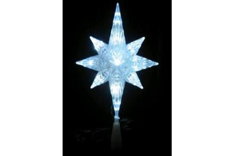 Penn 11" LED Lighted Clear Crystal Bethlehem Star Christmas Tree Topper - Clear